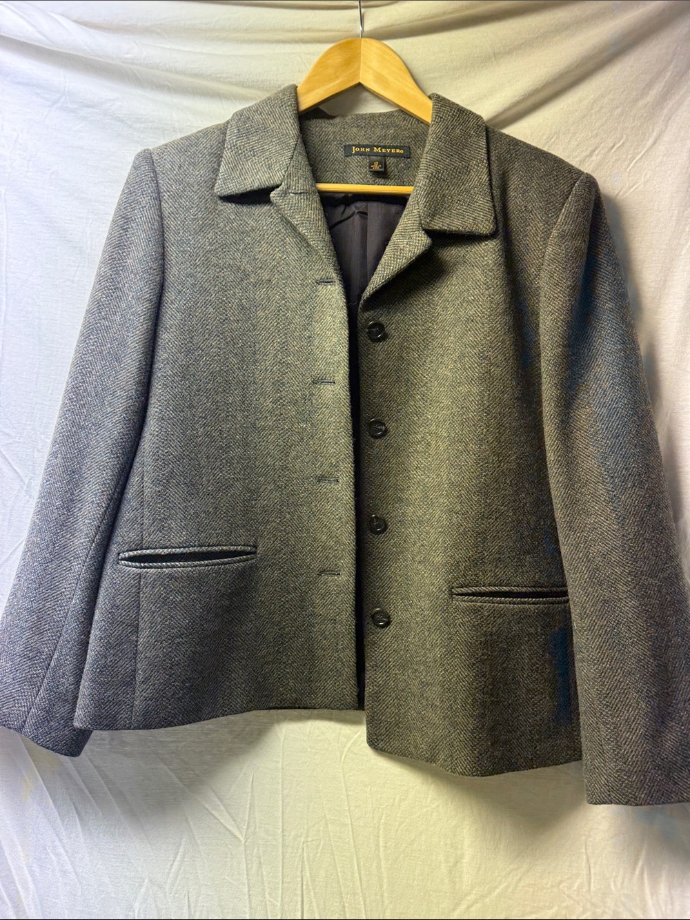 Jones New York Women's Gray Wool Blend Blazer Jacket